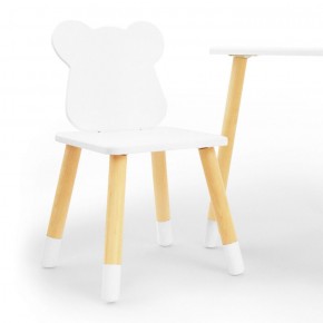 Комплект детской мебели стол и два стула Мишутка (Белый/Белый/Береза) в Чебаркуле - chebarkul.ok-mebel.com | фото