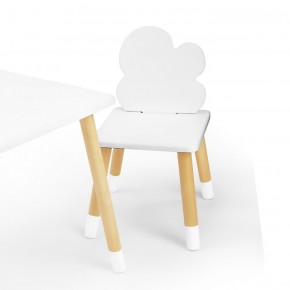 Комплект детской мебели стол и два стула Облачко (Белый/Белый/Береза) в Чебаркуле - chebarkul.ok-mebel.com | фото