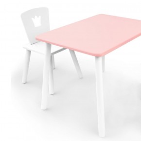 Комплект детской мебели стол и стул Корона (Розовый/Белый/Белый) в Чебаркуле - chebarkul.ok-mebel.com | фото