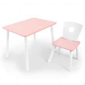 Комплект детской мебели стол и стул Корона (Розовый/Розовый/Белый) в Чебаркуле - chebarkul.ok-mebel.com | фото