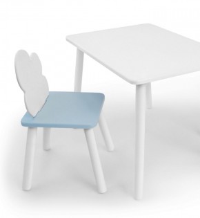 Комплект детской мебели стол и стул Облачко (Белый/Голубой/Белый) в Чебаркуле - chebarkul.ok-mebel.com | фото