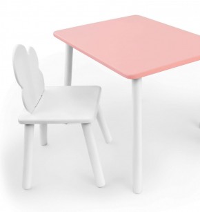 Комплект детской мебели стол и стул Облачко (Розывый/Белый/Белый) в Чебаркуле - chebarkul.ok-mebel.com | фото