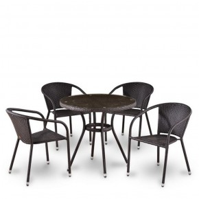 Комплект плетеной мебели T282ANT/Y137C-W53 Brown (4+1) в Чебаркуле - chebarkul.ok-mebel.com | фото
