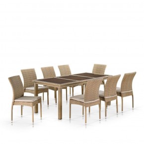 Комплект плетеной мебели T365/Y380B-W65 Light Brown (8+1) в Чебаркуле - chebarkul.ok-mebel.com | фото