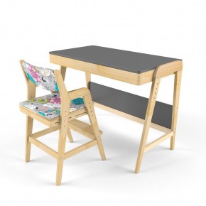 Комплект растущий стол и стул с чехлом 38 попугаев «Вуди» (Серый, Без покрытия, Мечта) в Чебаркуле - chebarkul.ok-mebel.com | фото