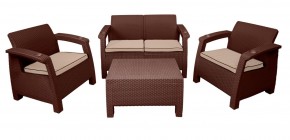 Комплект уличной мебели Yalta Premium Terrace Set (Ялта) шоколадый (+подушки под спину) в Чебаркуле - chebarkul.ok-mebel.com | фото 1