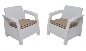 Комплект уличной мебели Yalta Premium Terrace Triple Set (Ялта) белый (+подушки под спину) в Чебаркуле - chebarkul.ok-mebel.com | фото 4