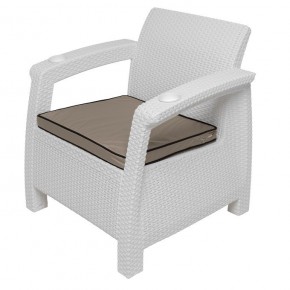 Комплект уличной мебели Yalta Premium Terrace Triple Set (Ялта) белый (+подушки под спину) в Чебаркуле - chebarkul.ok-mebel.com | фото 8