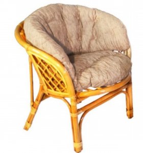 Кресло Багама, подушки светлые полные шенил (Мёд) в Чебаркуле - chebarkul.ok-mebel.com | фото 1