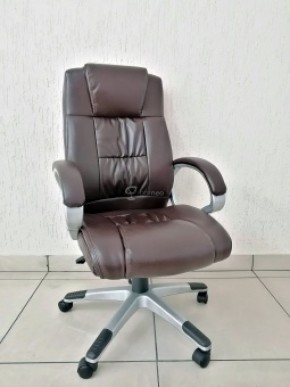 Кресло Barneo K-6 для руководителя (коричневая экокожа) в Чебаркуле - chebarkul.ok-mebel.com | фото