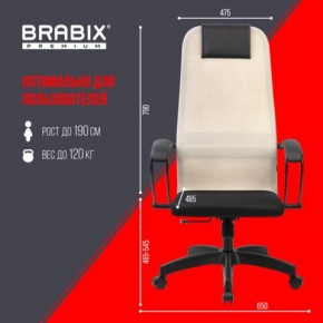 Кресло BRABIX PREMIUM "Ultimate EX-800" пластик, плотная двойная сетка Х2, черное/бежевое, 532916 в Чебаркуле - chebarkul.ok-mebel.com | фото 6