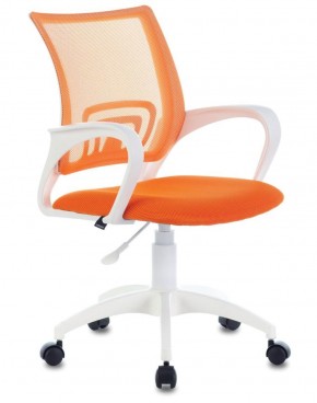 Кресло BRABIX "Fly MG-396W", пластик белый, сетка, оранжевое, 532401, MG-396W_532401 в Чебаркуле - chebarkul.ok-mebel.com | фото 1