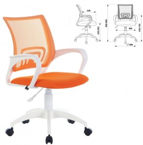 Кресло BRABIX "Fly MG-396W", пластик белый, сетка, оранжевое, 532401, MG-396W_532401 в Чебаркуле - chebarkul.ok-mebel.com | фото 2