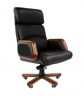 Кресло для руководителя CHAIRMAN 417 (Натуральная кожа) Черное в Чебаркуле - chebarkul.ok-mebel.com | фото 1