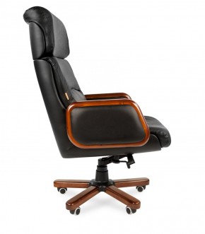 Кресло для руководителя CHAIRMAN 417 (Натуральная кожа) Черное в Чебаркуле - chebarkul.ok-mebel.com | фото 3