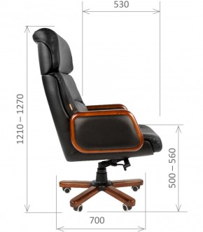 Кресло для руководителя CHAIRMAN 417 (Натуральная кожа) Черное в Чебаркуле - chebarkul.ok-mebel.com | фото 5