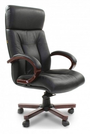 Кресло для руководителя Chairman 421 черный/орех темный, черный в Чебаркуле - chebarkul.ok-mebel.com | фото