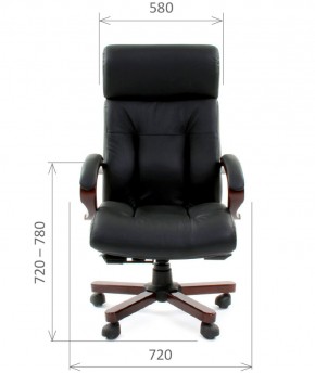Кресло для руководителя CHAIRMAN  421 (Натуральная кожа) Черное в Чебаркуле - chebarkul.ok-mebel.com | фото 4