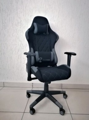 Кресло геймерское Barneo K-51 (черная ткань серые вставки) в Чебаркуле - chebarkul.ok-mebel.com | фото