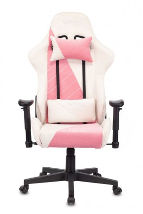 Кресло игровое Бюрократ VIKING X VIKING X PINK Fabric белый/розовый в Чебаркуле - chebarkul.ok-mebel.com | фото 3