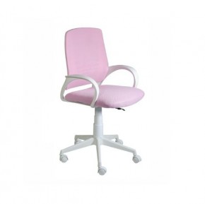 Кресло Ирис White сетка/ткань розовая в Чебаркуле - chebarkul.ok-mebel.com | фото 1