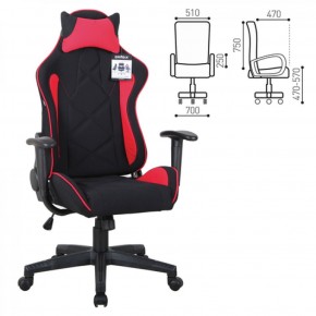 Кресло компьютерное BRABIX GT Racer GM-101 + подушка (ткань) черное/красное (531820) в Чебаркуле - chebarkul.ok-mebel.com | фото 2