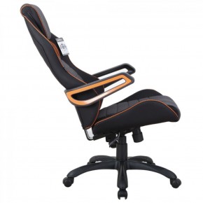 Кресло компьютерное BRABIX Techno Pro GM-003 (ткань черное/серое, вставки оранжевые) 531813 в Чебаркуле - chebarkul.ok-mebel.com | фото 4