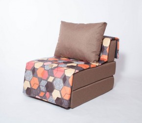 Кресло-кровать бескаркасное Харви (коричневый-геометрия браун) в Чебаркуле - chebarkul.ok-mebel.com | фото 1
