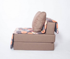 Кресло-кровать бескаркасное Харви (коричневый-геометрия браун) в Чебаркуле - chebarkul.ok-mebel.com | фото 2