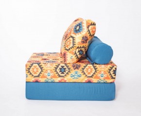 Кресло-кровать-пуф бескаркасное Прайм (мехико желтый-морская волна) в Чебаркуле - chebarkul.ok-mebel.com | фото 2