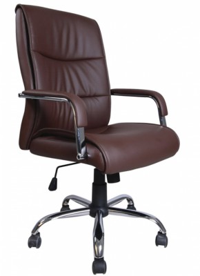 Кресло офисное BRABIX "Space EX-508" (экокожа, хром, коричневое) 531164 в Чебаркуле - chebarkul.ok-mebel.com | фото