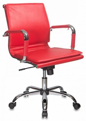 Кресло руководителя Бюрократ CH-993-LOW/RED красный в Чебаркуле - chebarkul.ok-mebel.com | фото 1