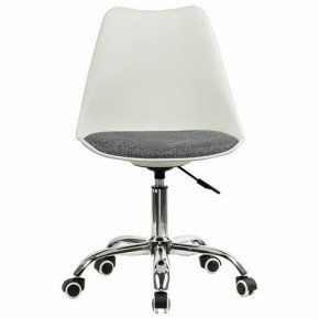 Кресло стул BRABIX "Eames MG-310 CH", хром, пластик белый, ткань серая, 532924 в Чебаркуле - chebarkul.ok-mebel.com | фото