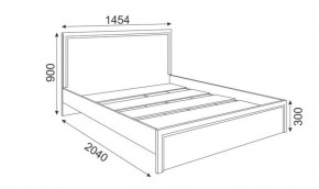 Кровать 1.4 М16 Стандарт с настилом Беатрис (Орех гепланкт) в Чебаркуле - chebarkul.ok-mebel.com | фото