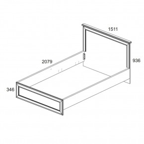 Кровать 140 с подъемником, TIFFANY, цвет вудлайн кремовый в Чебаркуле - chebarkul.ok-mebel.com | фото 3