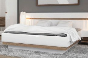 Кровать 160/TYP 92, LINATE ,цвет белый/сонома трюфель в Чебаркуле - chebarkul.ok-mebel.com | фото 2