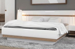 Кровать 160/TYP 94-01 с подъемником, LINATE ,цвет белый/сонома трюфель в Чебаркуле - chebarkul.ok-mebel.com | фото 5