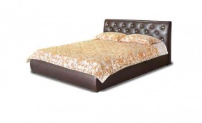 Кровать 1600 Флоренция в к/з "Классик 307 коричневый" (серия Норма) + основание + опоры в Чебаркуле - chebarkul.ok-mebel.com | фото