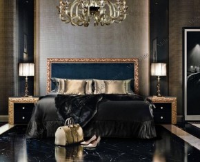 Кровать 2-х спальная (1,8 м) Тиффани Premium черная/золото с мягким элементом (Антрацит) с подъемным механизмом (ТФКР180-3[3](П) в Чебаркуле - chebarkul.ok-mebel.com | фото 2