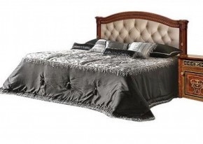 Кровать 2-х спальная с мягким изголовьем без изножья Карина-3 орех (К3КР-4[1]) в Чебаркуле - chebarkul.ok-mebel.com | фото