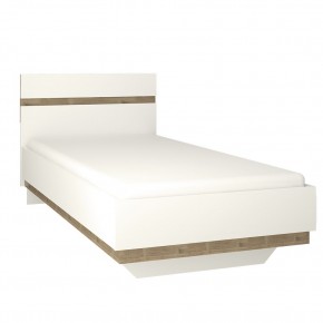 Кровать 90/TYP 90, LINATE ,цвет белый/сонома трюфель в Чебаркуле - chebarkul.ok-mebel.com | фото