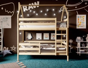 Кровать-домик двухъярусная 80*160 без покраски в Чебаркуле - chebarkul.ok-mebel.com | фото 2
