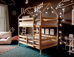 Кровать-домик двухъярусная 80*160 без покраски в Чебаркуле - chebarkul.ok-mebel.com | фото 3