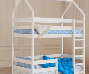 Кровать-домик двухъярусная 80*190 Белый в Чебаркуле - chebarkul.ok-mebel.com | фото 6