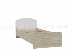 МАРТИНА Кровать 800 с настилом ЛДСП (Белый глянец/дуб сонома) в Чебаркуле - chebarkul.ok-mebel.com | фото