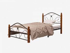 Кровать "Селена 1" Черная (900*2000) (ножки-махагон) с коваными элементами в Чебаркуле - chebarkul.ok-mebel.com | фото 1