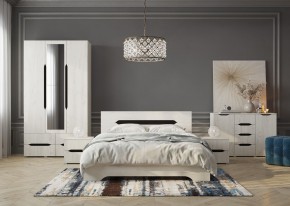 Кровать Вега 1,4 + основание (Крафт белый - Венге) в Чебаркуле - chebarkul.ok-mebel.com | фото 3