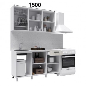 Кухня ДИОР 1500 (Белый/Дуб Крафт белый) в Чебаркуле - chebarkul.ok-mebel.com | фото 2