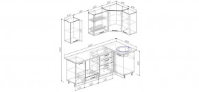 Кухня угловая Антрацит 2200х1000 (Стол. 38мм) в Чебаркуле - chebarkul.ok-mebel.com | фото 2