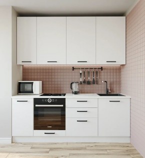 Кухонный гарнитур Белый Глянец 2200 h950 (Стол. 38мм) в Чебаркуле - chebarkul.ok-mebel.com | фото